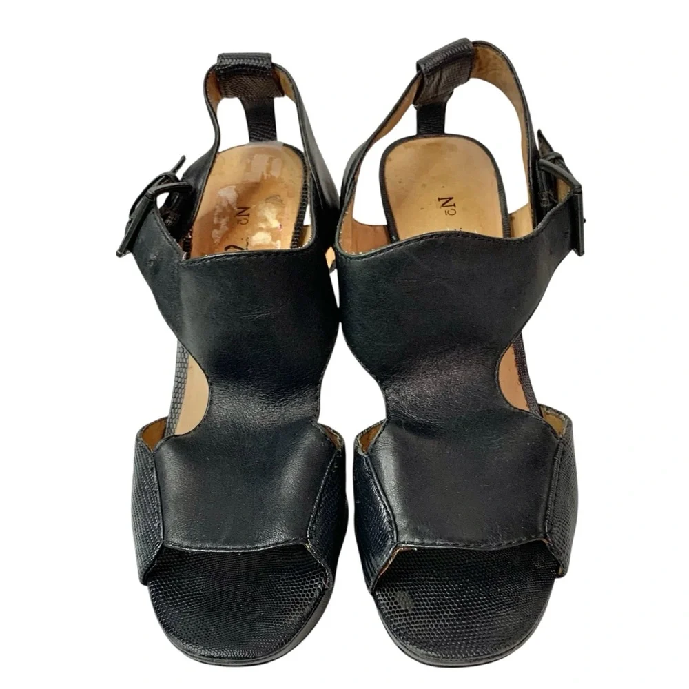 No 704 b. Vanya - Vintage Peep Toe Sling Back Sandals Sz 41